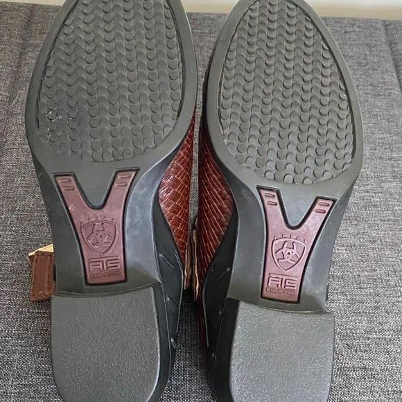 Ariat Basket Woven Rattan Weave Brown Leather Slingback Clogs Mules. Sz 7 - Picture 11 of 16